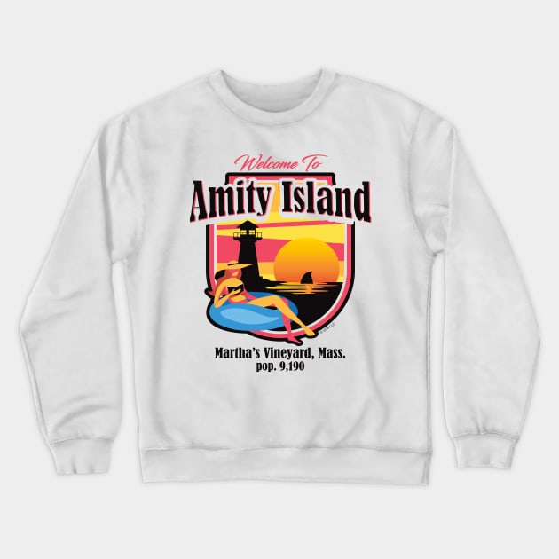 Welcome to Amity Island Crewneck Sweatshirt by Alema Art